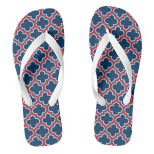 Chanclas Mosaicos marroquíes azules y rojos, Entramado, Cua