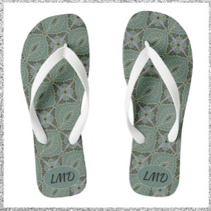 Chanclas Moss Green Batik Print