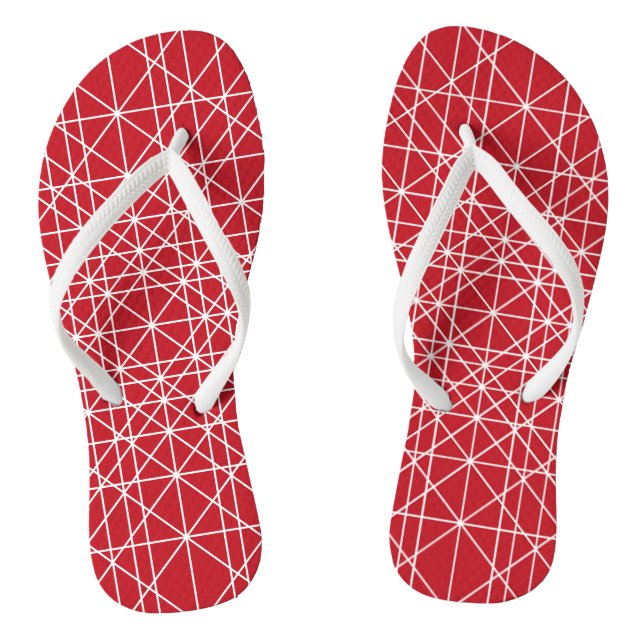 Chanclas Motif Géométrique Miroku Rouge et blanc (Plantilla)