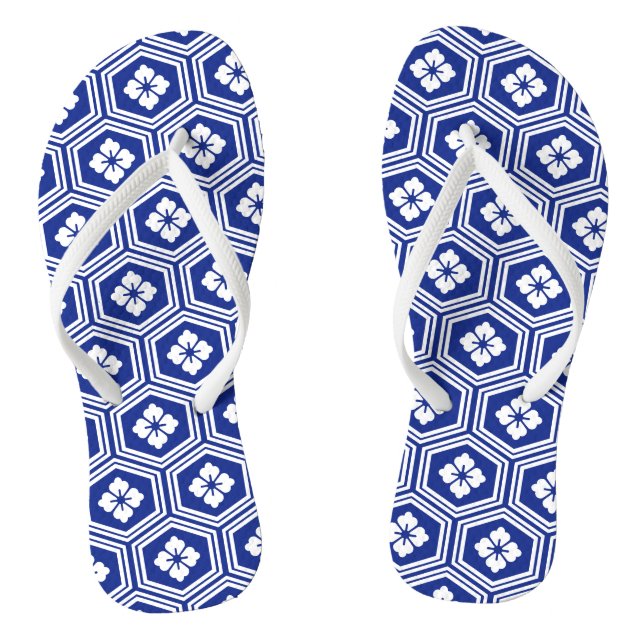 Chanclas Motif japonais Kikkō Bleu et blanc (Plantilla)