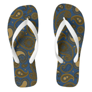 Chanclas motivo de paisley de mezclilla azul