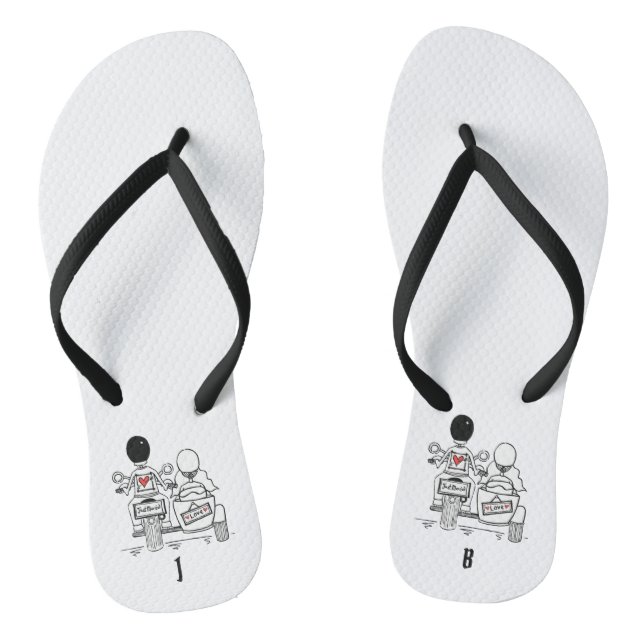Chanclas Moto ciclista + Flip Flops Boda Sidecar (Plantilla)
