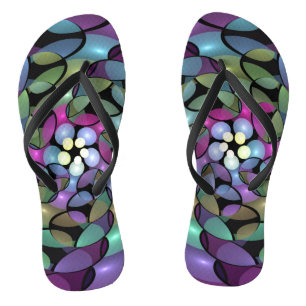 Chanclas Movimientos coloridos Resumen Arte Fractal Trippy