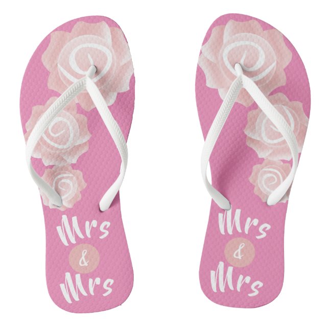 Chanclas MRS y MRS boda GAY Rosa Flip Flops (Plantilla)