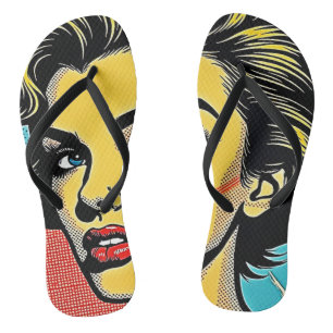 Chanclas Mujer de Pop Art en negrita definida