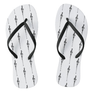 Chanclas Música Motif Melding Treble Clef Black and White