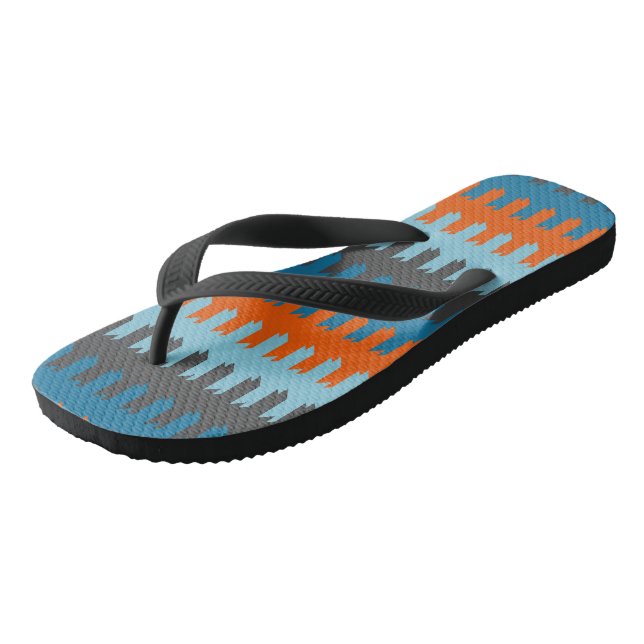 Chanclas Naranja azul y geométrico gris (Angular)