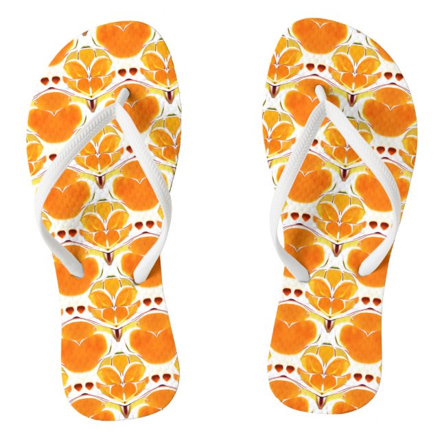 Chanclas Naranja de coral y patrón de batik crema (Plantilla)