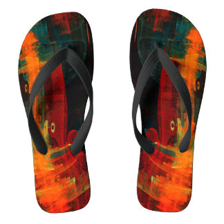 Chanclas Naranja del agua Azul Rojo Azul Moderno Resumen Pa