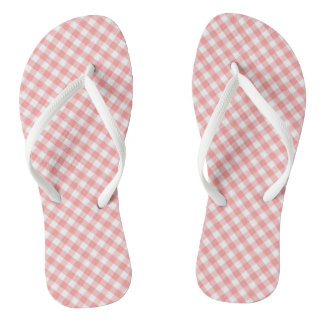 Chanclas Naranja Gingham Design Flip Flops