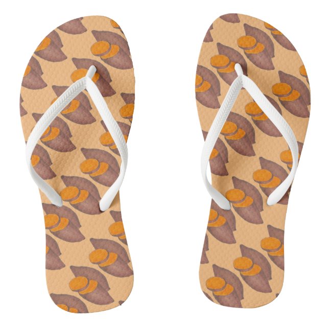 Chanclas Naranja Papa dulce Yam Yams Foodie Impresión (Plantilla)