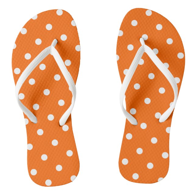 Chanclas Naranja Polka Dots Flip Flops (Plantilla)