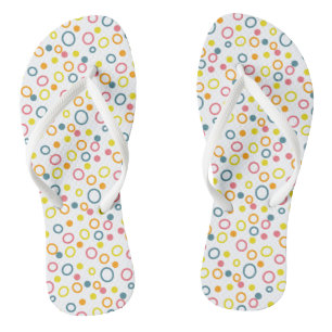 Chanclas Naranja rosa amarillo Aqua Circles and Dots