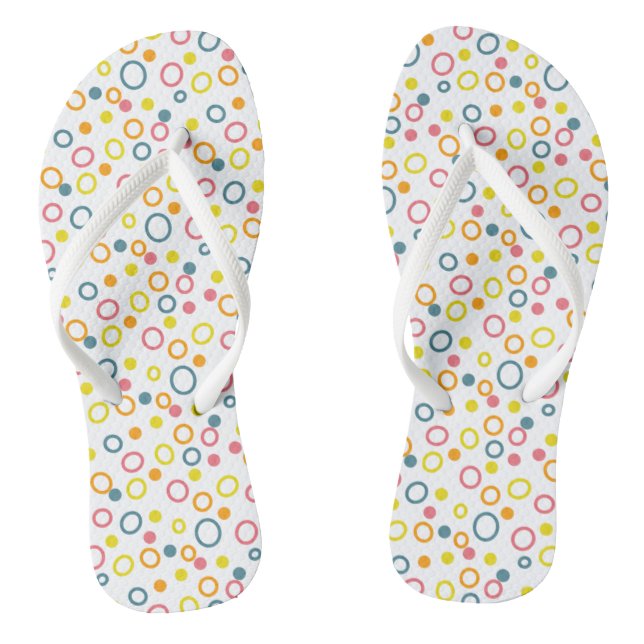 Chanclas Naranja rosa amarillo Aqua Circles and Dots (Plantilla)