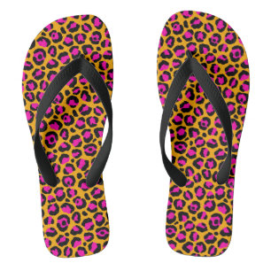 Chanclas Naranja rosa impresión de queso negro