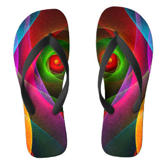 Chanclas Naranja Verde Rojo Patrón de arte abstracto modern