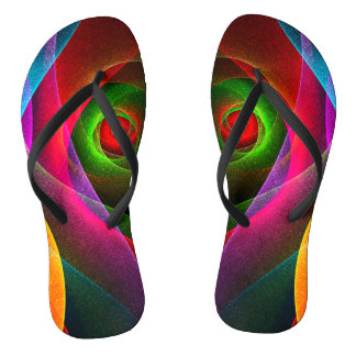 Chanclas Naranja Verde Rojo Patrón de arte abstracto modern