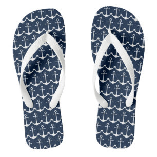 Chanclas Nautical ancla marina azul blanco lindo patrón