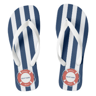 Chanclas Nautical Blue Strike Welcome Aboard Bote Name