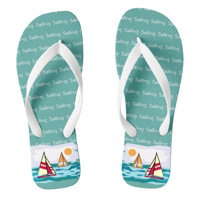 Chanclas Navegación en velero Diseño de textos con baldosas (Plantilla)