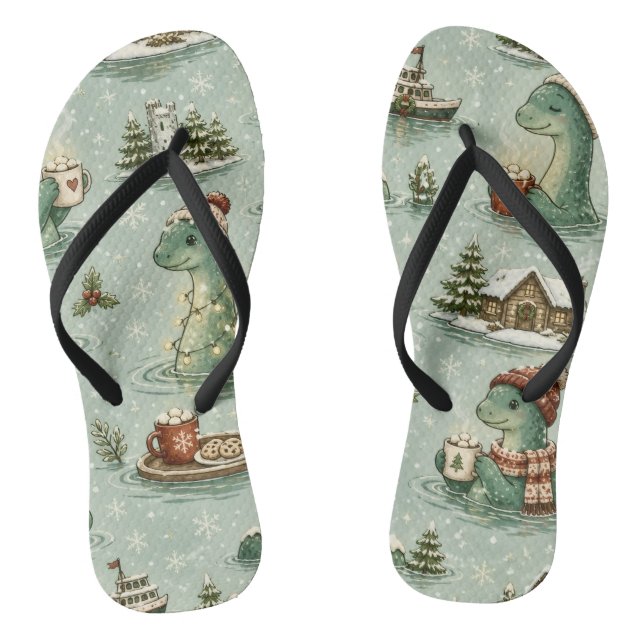 Chanclas Navidad Nessie Monstruo del Lago Ness Acogedores C (Plantilla)