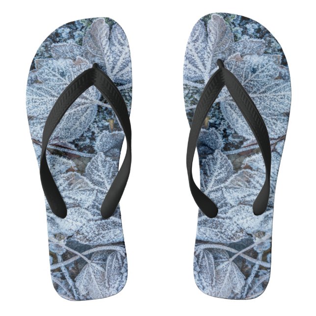 Chanclas Navidades Blue Leaves Vacaciones de Nieve Elegante (Plantilla)