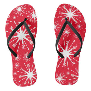 Chanclas Navidades Colores Y Copos De Nieve Flip Flops