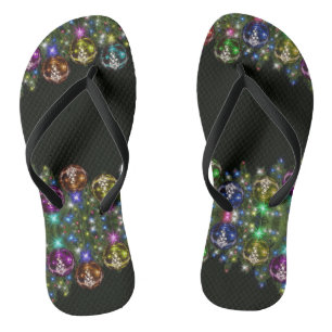 Chanclas Navidades Colorful Ornaments Holidays Black