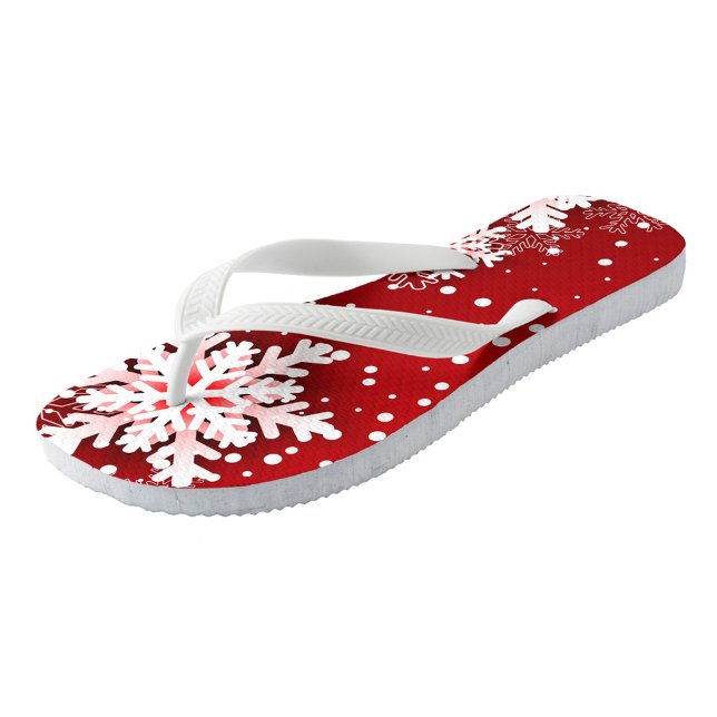 Chanclas Navidades Copos de nieve Flip Flops (Thong style, easy slip-on design!)