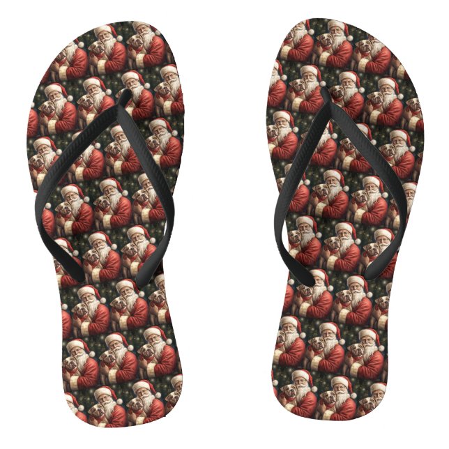 Chanclas Navidades de American Staffordshire con Santa Clau (Plantilla)