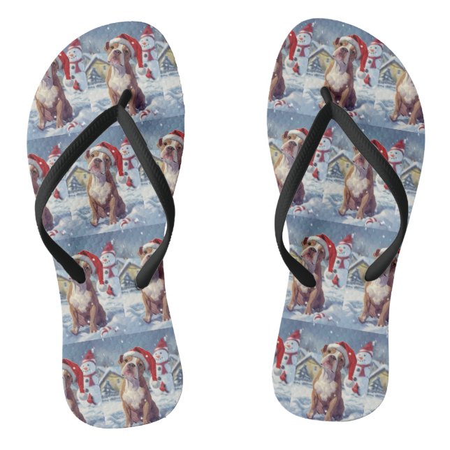 Chanclas Navidades de American Staffordshire Winter Wonderl (Plantilla)