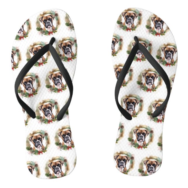 Chanclas Navidades de Boxer Wreath Festimes Pup (Plantilla)