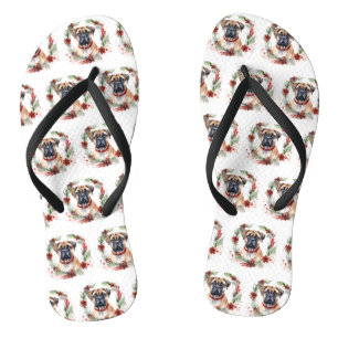 Chanclas Navidades de bullmastiff Wreath Festimes Pup
