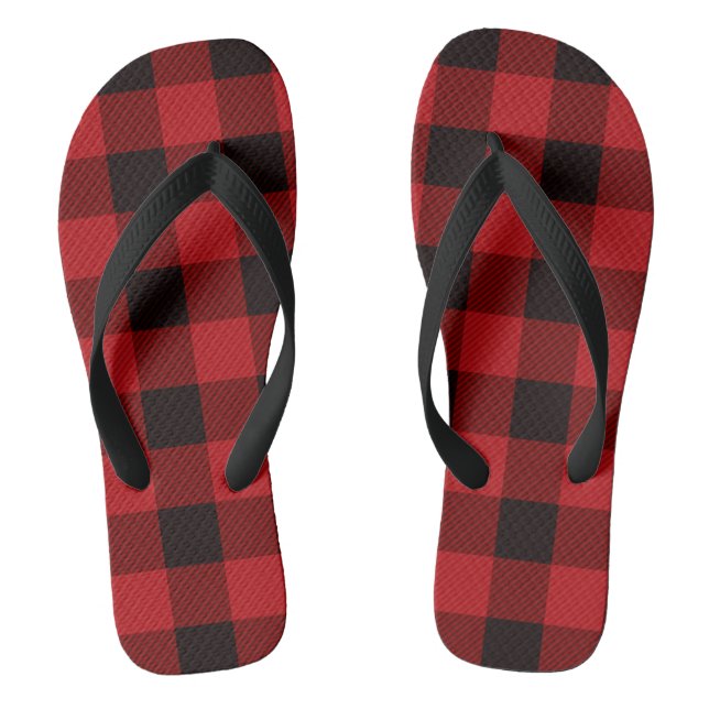 Chanclas navidades de cabaña Red búfalo lumberjack plaid (Plantilla)