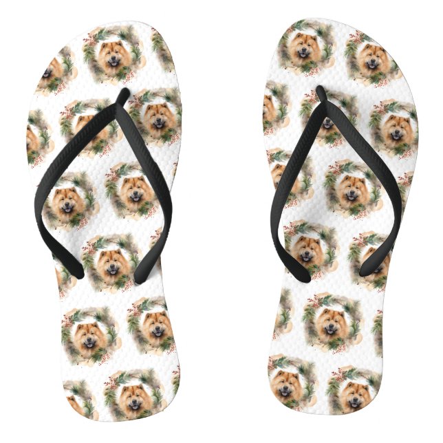Chanclas navidades de chow Wreath Festimes Pup (Plantilla)