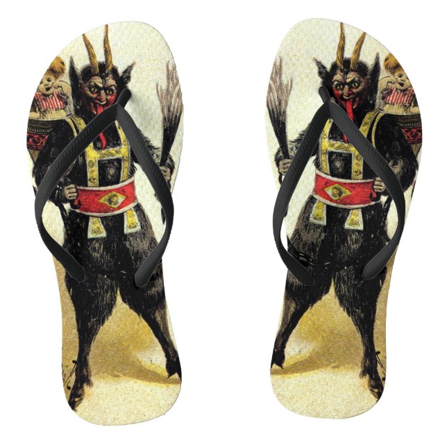 Chanclas Navidades de feriado malvados Krampus Scary Demon (Plantilla)