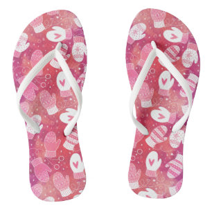 Chanclas Navidades de invierno reducen el patrón en rosa