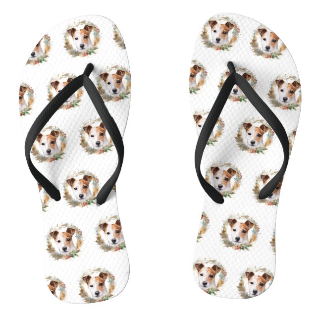 Chanclas Navidades de Jack Russell Wreath Festive Pup (Plantilla)