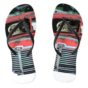 Chanclas Navidades de Keeshond Viejo Camión Pintando Arte D