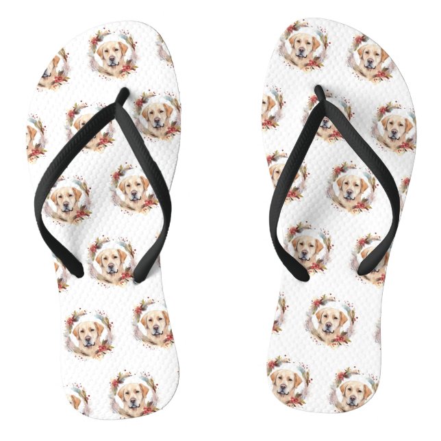 Chanclas Navidades de Labrador con una presentación festiva (Plantilla)