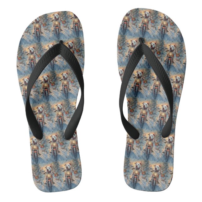 Chanclas Navidades de motocicleta de American Staffordshire (Plantilla)