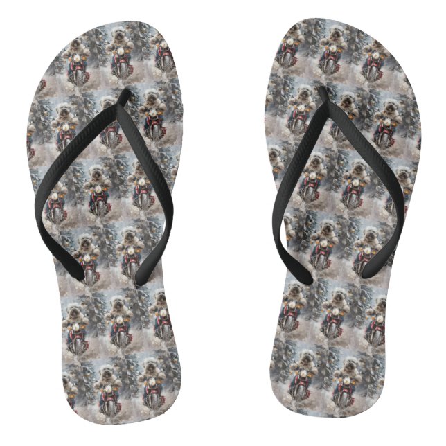 Chanclas Navidades de motociclismo de perros de La Habana (Plantilla)