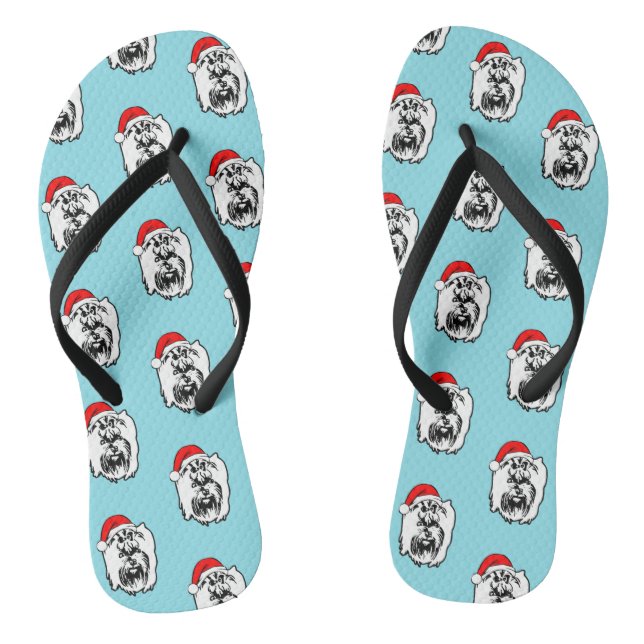Chanclas Navidades de Perro de Yorkshier Terrier Santa Hat (Plantilla)