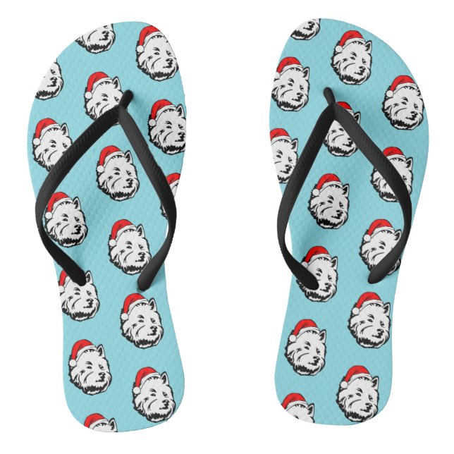 Chanclas Navidades de perros Westie Santa Hat (Plantilla)