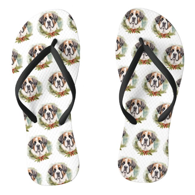 Chanclas Navidades de San Bernardo Wreath Pup festivo (Plantilla)