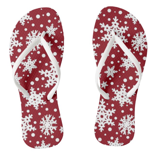 Chanclas Navidades de vacaciones bonitos copos de nieve (Plantilla)