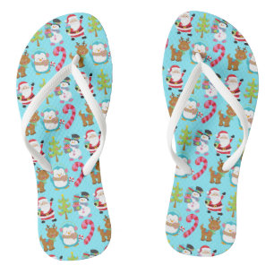 Chanclas Navidades en julio cute invierno Blue Santa Snowma