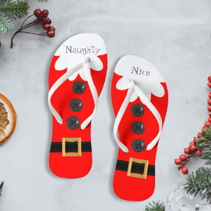 Chanclas Navidades en julio Santa Suit Naughty o Nice Red