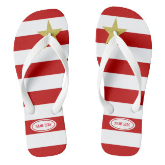 Chanclas Navidades Estrella Purpurina de franjas blancas ro