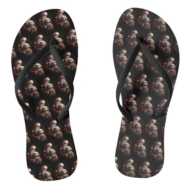 Chanclas Navidades festivos habaneses con Santa Claus (Plantilla)